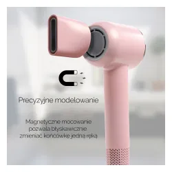 Suszarka do włosów Zehnder Flavia Jonizacja Dyfuzor Zimny nawiew 1600W 3 prędkości 3 temperatury Różowy