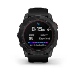 Smartwatch  Garmin Fenix 7x Solar Niebieskoszary z czarnym paskiem (010-02541-01)