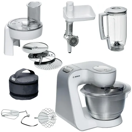 Robot kuchenny planetarny BOSCH MUM58231 1000W z blenderem kielichowym, maszynką do mięsa i rozdrabniaczem + Wyciskarka BOSCH MUZ5ZP1 + Misa BOSCH MUZ5KR1
