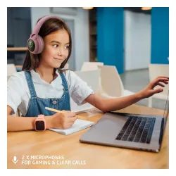 Słuchawki bezprzewodowe PowerLocus Buddy Kids Nauszne Dla Dzieci Bluetooth 5.3 Różowy