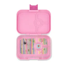 Prostokątny lunchbox śniadaniówka Yumbox Panino - power pink / panda tray