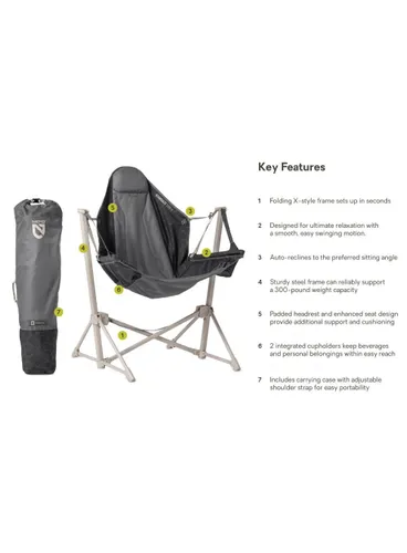 Krzesło turystyczne Nemo Stargaze™ EVO-X Folding Reclining Camp Chair - goodnight black