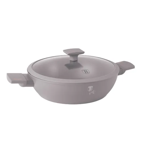 Płaski Garnek Tytanowy Z Pokrywą 28Cm Berlinger Haus Bh-8098 Taupe