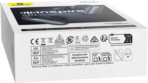 Słuchawki bezprzewodowe Baseus Inspire XP1 Sound by Bose ANC Dokanałowe Bluetooth 6.1 Czarny