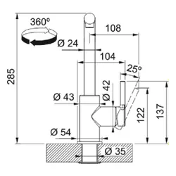 Bateria kuchenna FRANKE Lina L 115.0712.435 Czarny mat