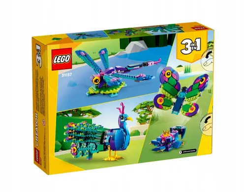 Lego paw Creator 3w1 egzotyczny 31157 z ruchomym ogonem i podstawką
