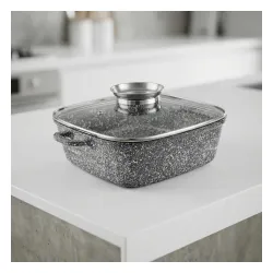 Garnek aluminiowy z pokrywką KONIGHOFFER KINGSTONE WYSOKI CZARNY 3 l