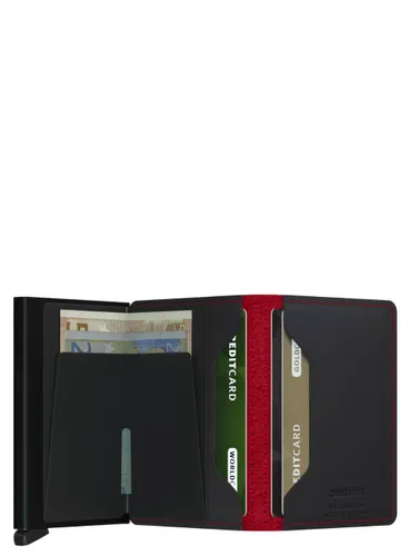 Mały portfel RFID Secrid Slimwallet Perforated - black / red