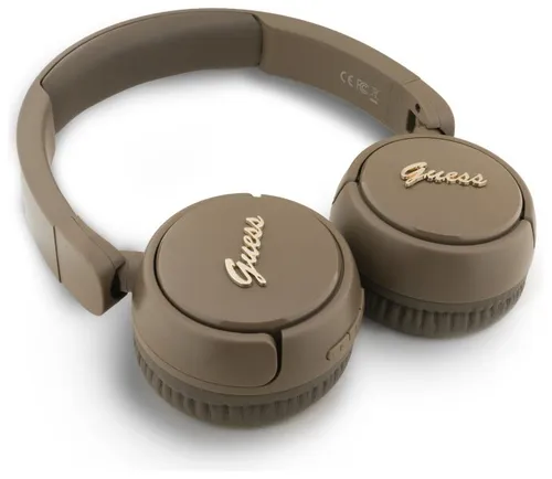 Słuchawki nauszne GUESS Metal Logo Script Brązowy