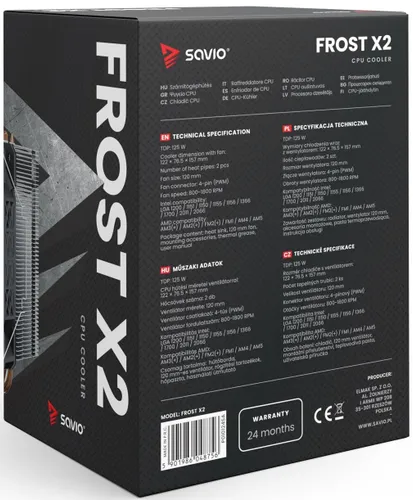 Chłodzenie CPU SAVIO Frost X2