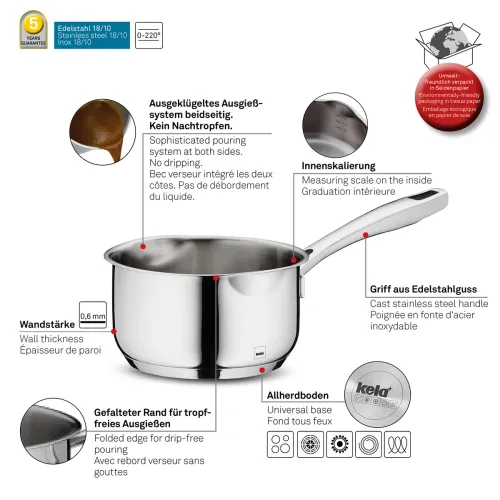 KELA Flavoria 0,6 l - rondel ze stali nierdzewnej