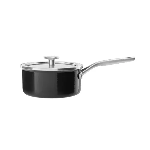KITCHENAID Steel Core Enamel 2,4 l czarny - rondel emaliowany z pokrywką