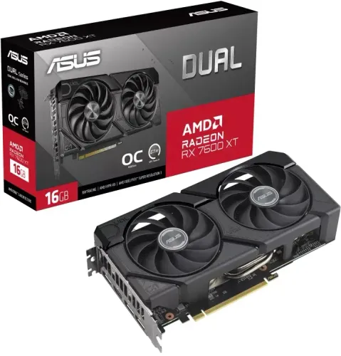 Karta graficzna ASUS Dual Radeon 7600 XT OC Edition 16GB GDDR6 128bit FSR