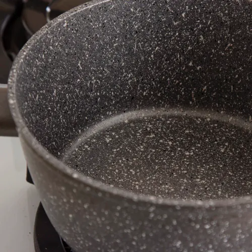 Garnek aluminiowy z pokrywką VALDINOX ROCK SZARY 1,8 l