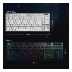 Клавиатура Logitech G915 TKL RGB Mechanical Tactile White 920-009664