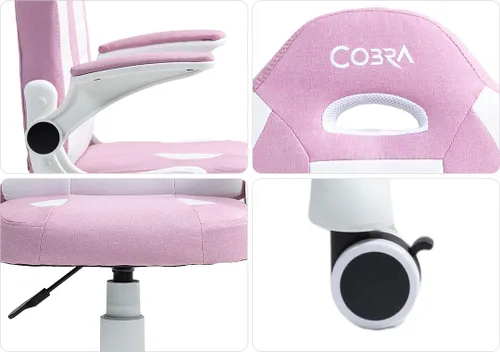 Fotel COBRA Junior Pro CRF2304 7.1T Różowo-biały
