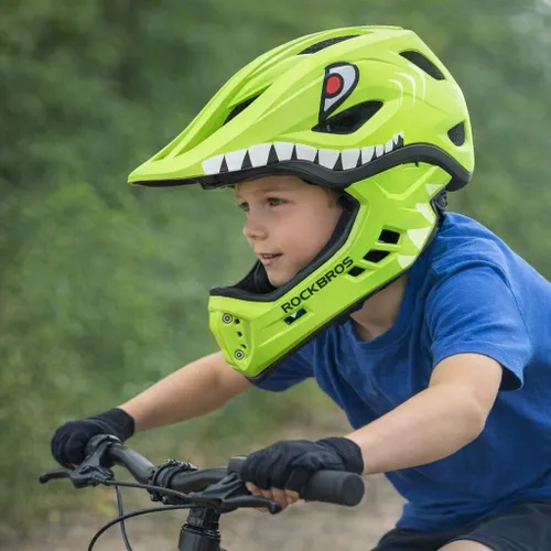 Kask rowerowy dziecięcy fullface szczękowy 2w1 odpinana szczęka rozmiar S