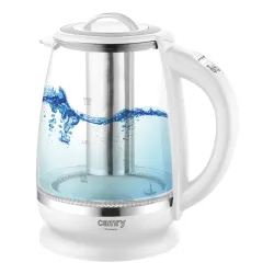 ADLER CR 1290 2 l biały - czajnik elektryczny bezprzewodowy szklany z zaparzaczem