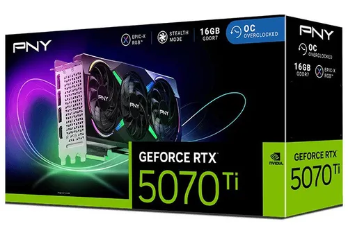 Karta graficzna PNY GeForce RTX 5070 Ti ARGB Triple Fan OC 16GB DLSS 4