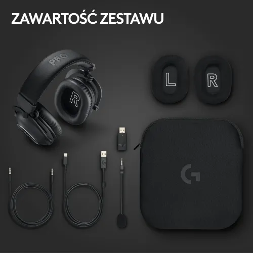 Słuchawki bezprzewodowe z mikrofonem Logitech G Pro X2 Lightspeed Nauszne Czarny