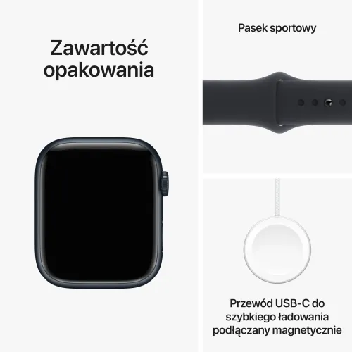 Apple Watch 9 GPS 45mm koperta z aluminium (północ) + pasek sportowy S/M (północ) (CPO)