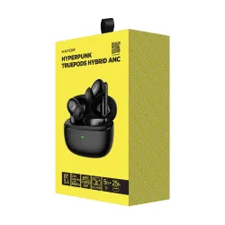 Słuchawki bezprzewodowe z mikrofonem Hator Hyperpunk Truepods Hybrid ANC HTA431 Dokanałowe Czarny