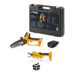 Piła łańcuchowa akumulatorowa + sekator do gałęzi STIGA 20V SP 100e 2Ah