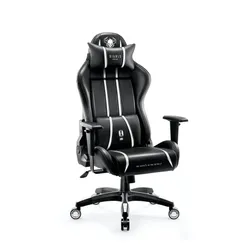 Fotel Diablo Chairs X-One 2.0 Normal Size Gamingowy do 160kg Skóra ECO Tkanina Czarno-biały