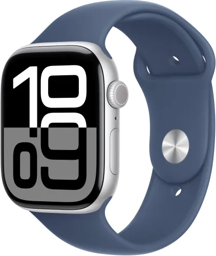 Apple Watch 10 GPS 42mm koperta z aluminium (srebrny) + pasek sportowy rozmiar M/L (denim) (CPO)
