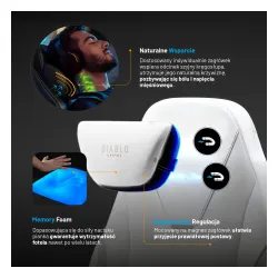 Fotel Diablo Chairs X.Eye Prime, Normal Size, Ghosted White Gamingowy do 140kg Biały