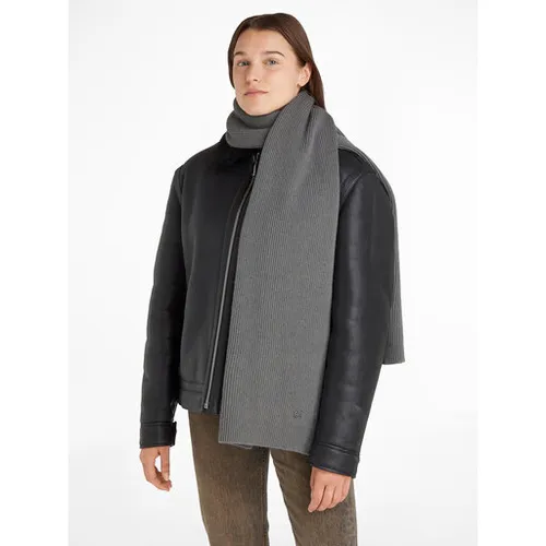 Eșarfă tricotată Calvin Klein Re-Lock 30x180 K60K611128 Mid Grey Heather P4A