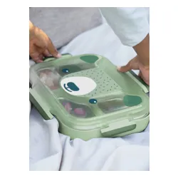 Dzielony lunchbox Monbento MB WONDER 950 ml - green bear