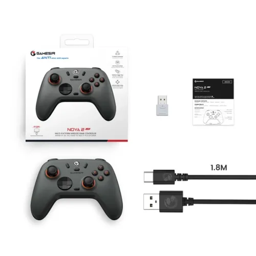Pad GameSir HRG71097 Nova Lite 2 Midnight Gray do PC, Switch, iOS, Android Bezprzewodowy Szary