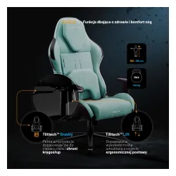 Fotel Diablo Chairs X.One Prime,Normal Size, Mystic Mint Gamingowy Do 140kg Tkanina Miętowy