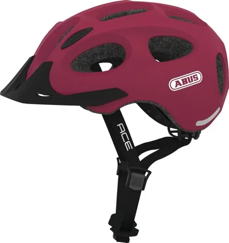 Kask rowerowy ABUS Youn-I Ace Czerwony Miejski z lampką (rozmiar M)
