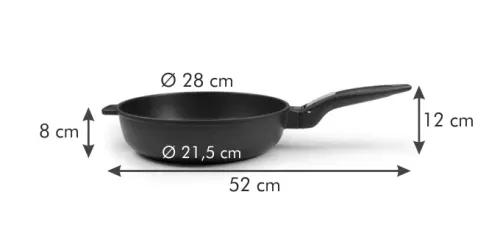 TESCOMA Smartclick 28 cm czarna - patelnia / wok nieprzywierający z odpinaną rączką