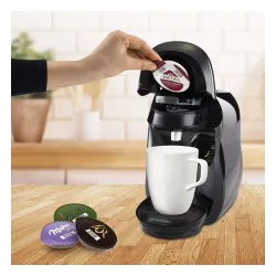 Zestaw ekspres kapsułkowy Bosch Tassimo Happy TAS1002N czarny i 3 opakowania kapsułek: Jacobs Latte Macchiato Classico, Café au lait, Morning Café (Strong&Intense) XL