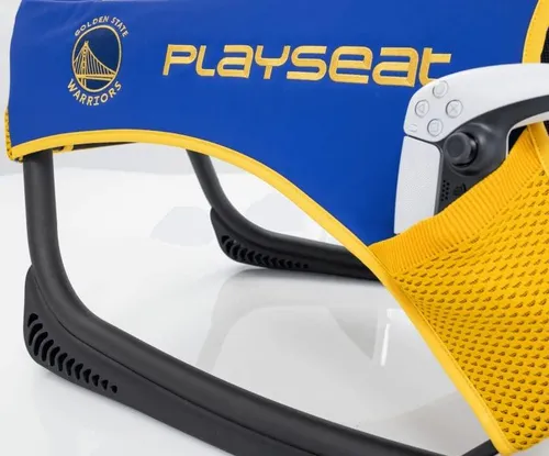 Fotel Playseat Champ NBA-Golden State Warrios Gamingowy do 122kg Tkanina Niebiesko-żółty