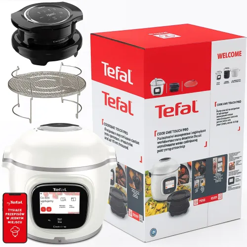 Multicooker TEFAL Cook4me Touch Pro CY94X1F1 (Wi-Fi) z pokrywą do zapiekania Extra Crisp dającą funkcjonalność AirFryera