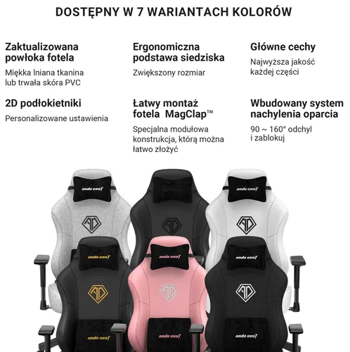 Fotel ANDA SEAT Phantom 3 L Czarny