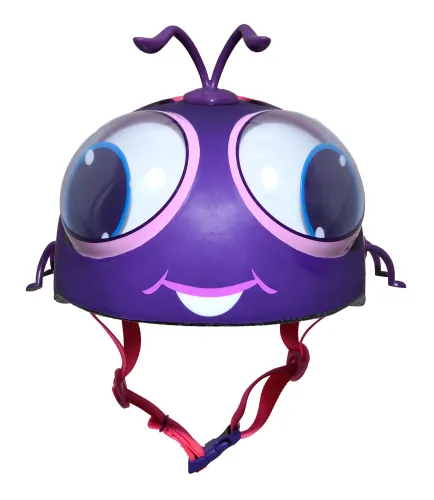 Kask rowerowy RASKULLZ Googly Lady Bug Różowo-fioletowy dla Dzieci (rozmiar XS)