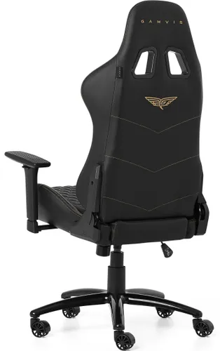Fotel GAMVIS Phantom Large Pikowany Czarny (złote elementy)