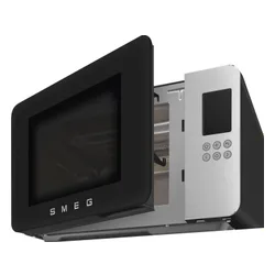 Kuchenka mikrofalowa SMEG Collezione MOC01BLMEU 1900W średnica 28 cm pojemność 29l Technologia Inverter Auto Defrost Quick Start Czarny