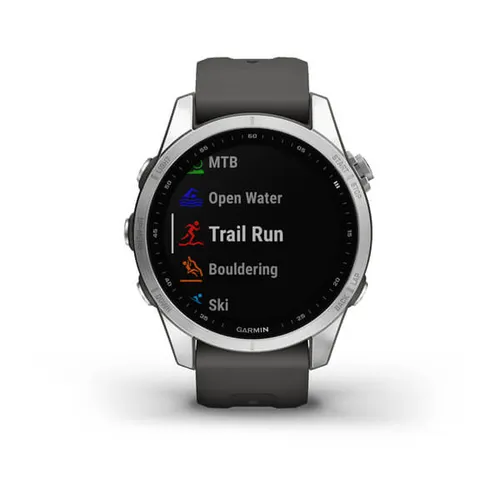 Смарт-часы Garmin FENIX 7S серебристый с графитовым силиконовым ремешком