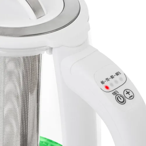 ADLER CR 1290 2 l biały - czajnik elektryczny bezprzewodowy szklany z zaparzaczem