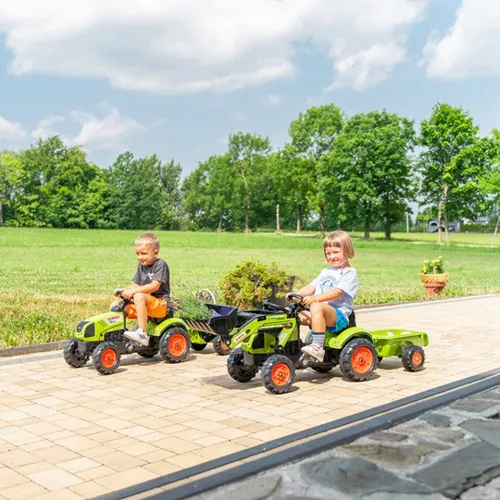 Falk Traktor Na Pedały Z Ładowarką I Przyczepą Claas 2-5 Lat