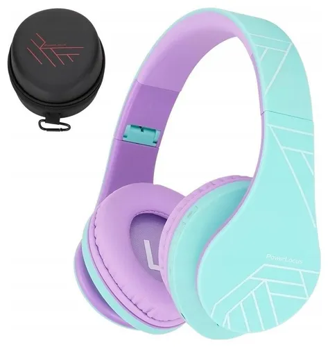 Słuchawki dla dzieci PowerLocus Kids bezprzewodowe Bluetooth zielono-fioletowe