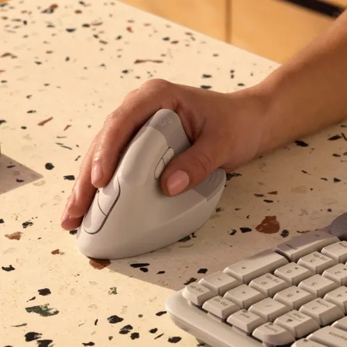 Myszka Logitech Lift Dla praworęcznych Piaskowy