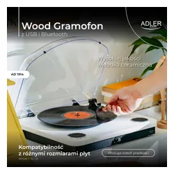Gramofon ADLER AD 1914 Biały