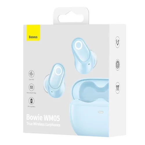 Słuchawki bezprzewodowe Baseus Bowie WM05 Dokanałowe Bluetooth 5.2 Niebieski